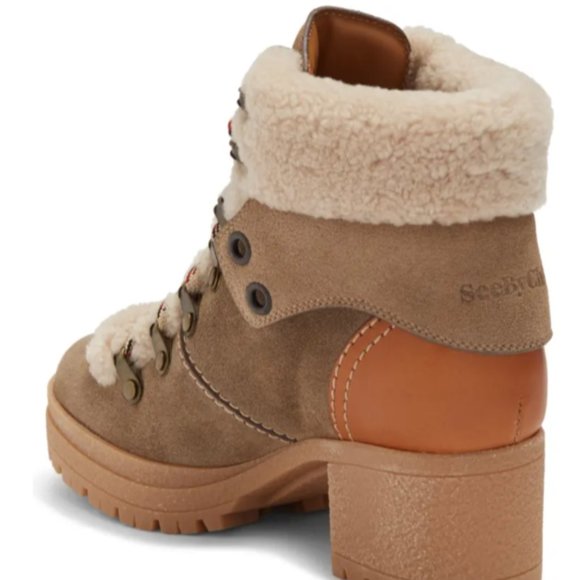 See by Chloe Crosta/ Eileen Genuine Shearling Trimmed 2" Heel Boot MSRP $535 - Picture 4 of 8